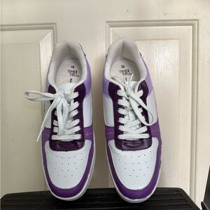 Time and Tru Hand Painted Purple and White Sneakers